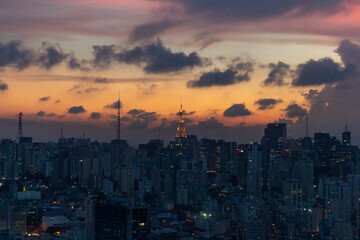 Obraz premium Vista de São Paulo pelo Terraço Itália com