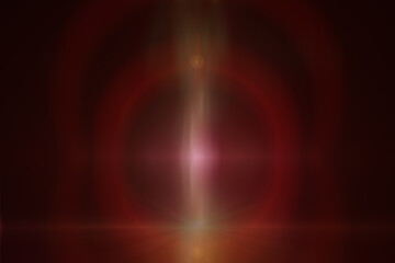 Red light Lens flare on black background