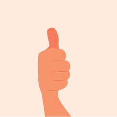 Hand Showing okay or alright. Gesture of Thumb up vector illustration. Realistic thumb up. Hand showing like, good, approval, acceptance, okay, ok, positive, hand sign OK hand sign isolated