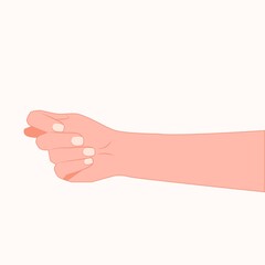 Obscene gesture isolated on backgropund. The Fig Sign Vector illustration. Fig sign hands gesture. Hand is showing a fig sign