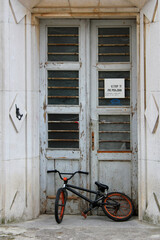 Fototapeta na wymiar Entrance To The Former School In Staniel, Slovenia