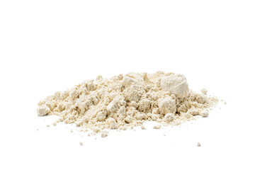 dry wasabi powder isolated on a white background. above view