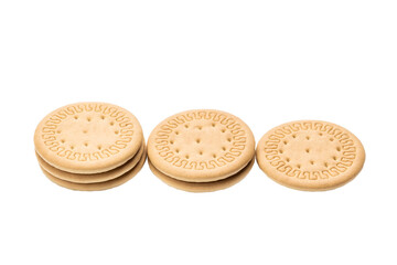 cookie isolated on white background. round biscuit cut out. sweet food concept