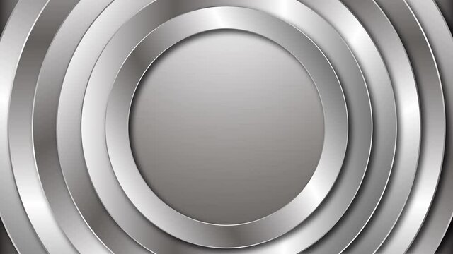 3d brushed metal circles background motion graphics seamless loop with copy space.