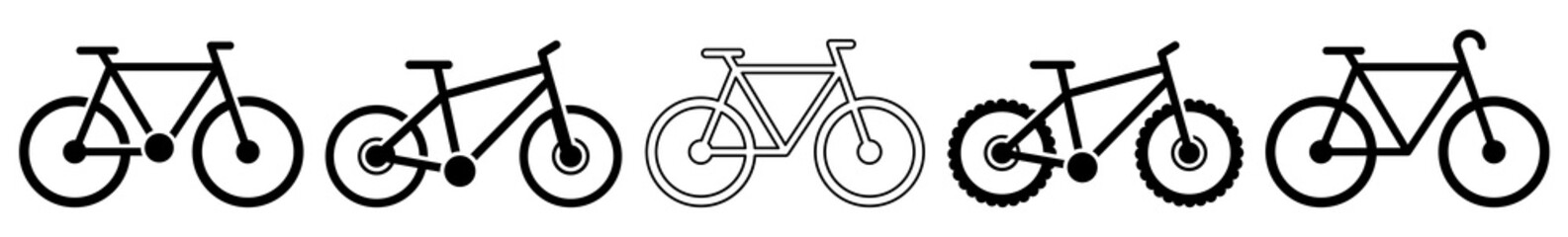 Bicycle Icon Riding Bicycle Set | Bicycles Icon Bike Vector Illustration Logo | Racing Bicycle Mountain Bicycle Icon Isolated Cycle Collection