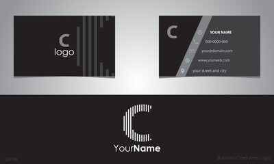 
modern name card and letter C. logo eps 10