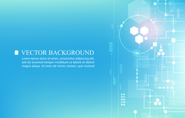 modern technology network blue vector wallpaper