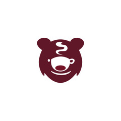 Naklejka premium Minimal Negative Space Coffee Bear logo, suitable for many business orientation.