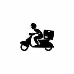 Fototapeta na wymiar Delivery and Courier Motorbike Logo. Icon and Symbol Vector Template.