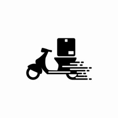 Delivery and Courier Motorbike Logo. Icon and Symbol Vector Template.