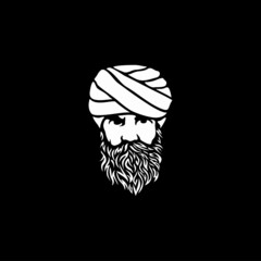 guru logo template design in outline style. Vector illustration.

A simple yet modern and iconic logo design 
displaying a Guru in the line art style.