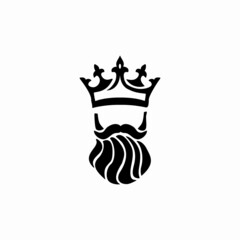 Bearded king with a crown on his head