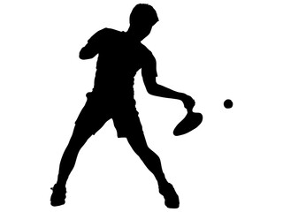 ボールを打つテニスプレイヤーのシルエット_2