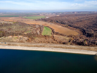 Aerial view of The Forty Springs Reservoir, Bulgaria