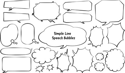 吹き出し　セット　アメコミ風ライン