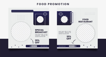 Food social media promotion and banner post design templates.