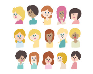 様々な人種のおしゃれな女子　Fashionable girls of various races