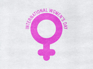 International Women’s Day logo on paper background