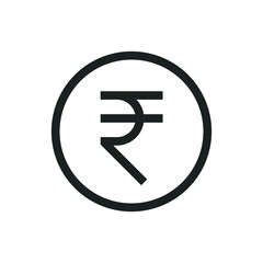 Rupee line icon. Simple outline style, rupee symbol. Bank, money cash business concept. Vector illustration isolated on white background. EPS 10.
