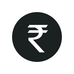 Rupee glyph icon. Simple solid style, rupee symbol. Bank, money cash business concept. Vector illustration isolated on white background. EPS 10.