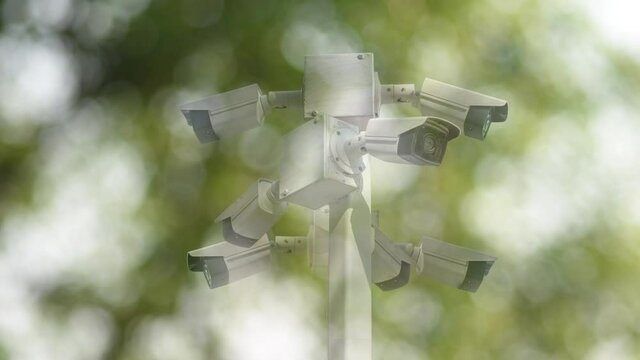 Multi-angle CCTV system closed circuit camera isolated from the background cipping part 