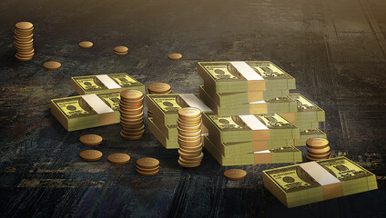bunch of money illustration with background