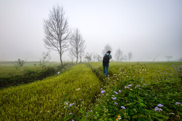 person running in the field
