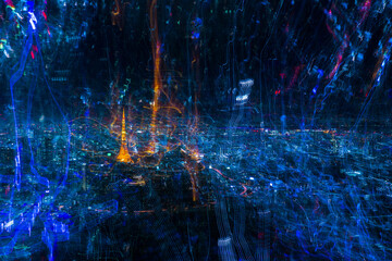abstract background in night city , Tokyo Japan