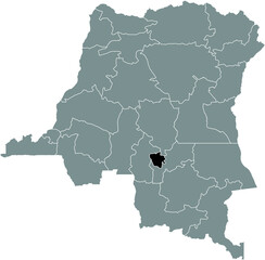 Black location map of the Congolese Kasaï-Oriental province inside gray map of the Democratic Republic of the Congo