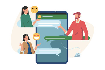 Communication via the internet social networking group chat