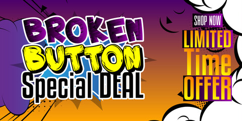 Pc or Console gaming sale, Gamer related Special Offer. Comic book style background. Poster, banner, template. Cartoon explosion expression. Gaming business vector illustration.