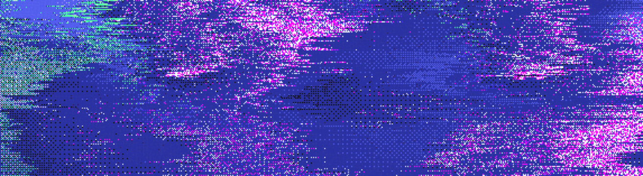 Abstract grunge background with random pixel noise. Dark VHS retro screen with flickering.