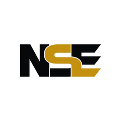 NSE letter monogram logo design vector