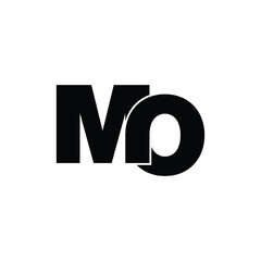 Letter MO simple logo design vector