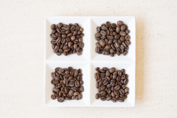 焙煎したコーヒ豆　ブラジル、コロンビア、エチオピア産