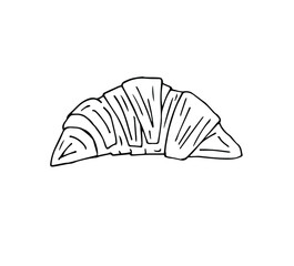 Vector hand drawn doodle sketch croissant isolated on white background