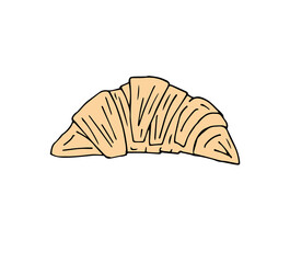 Vector hand drawn doodle sketch colored croissant isolated on white background