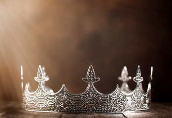 Silver Metal King or Queens Crown in the Sunlight