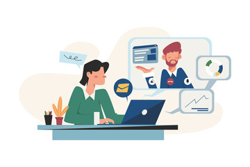 Online interview looking for an employee for a job