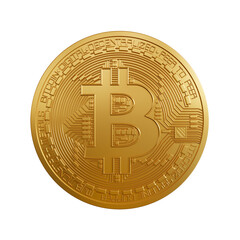 Bitcoin BTC cryptocurrency coins. business finance concept. isolated on white background, 3d rendering.