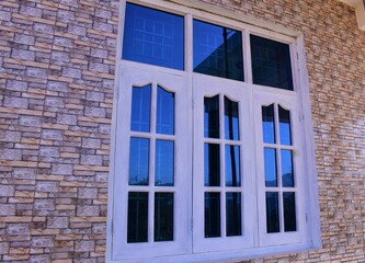 New white and blue window design for home