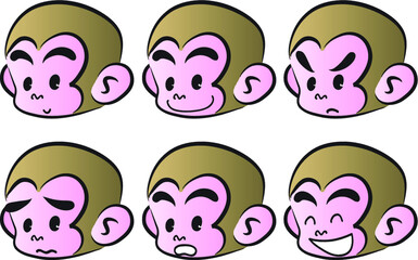 vector cartoon monkey happy