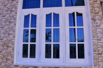 New white and blue window design for home