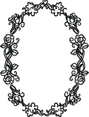 vector line flowers plant border frame background