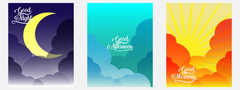 Beautiful daily greeting card sky cloud background night morning and day with cloudy sky