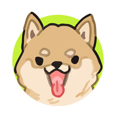 柴犬の手描きイラストアイコン