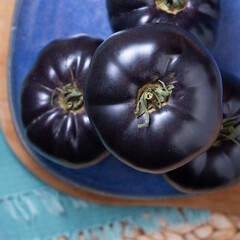 Black or dark purple heirloom tomatoes