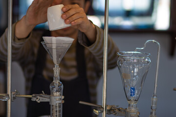 Glass tube test tube liquid distillation