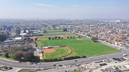 Fototapeta na wymiar A beautiful day in Orange County for a Baseball game. 