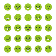 顔　丸　アイコン　緑色　02